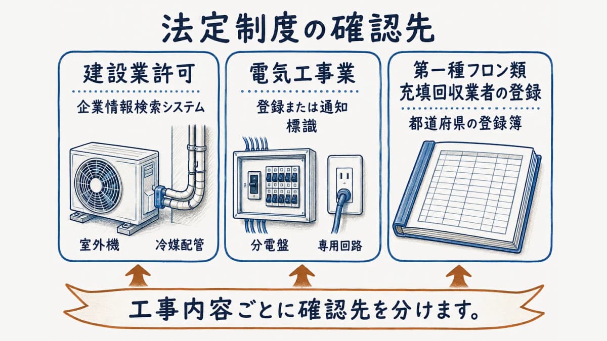 法定制度の確認先一覧