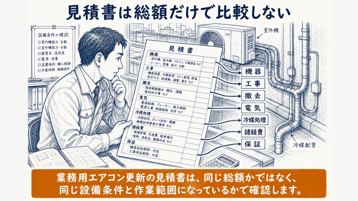 見積費目を分ける確認図