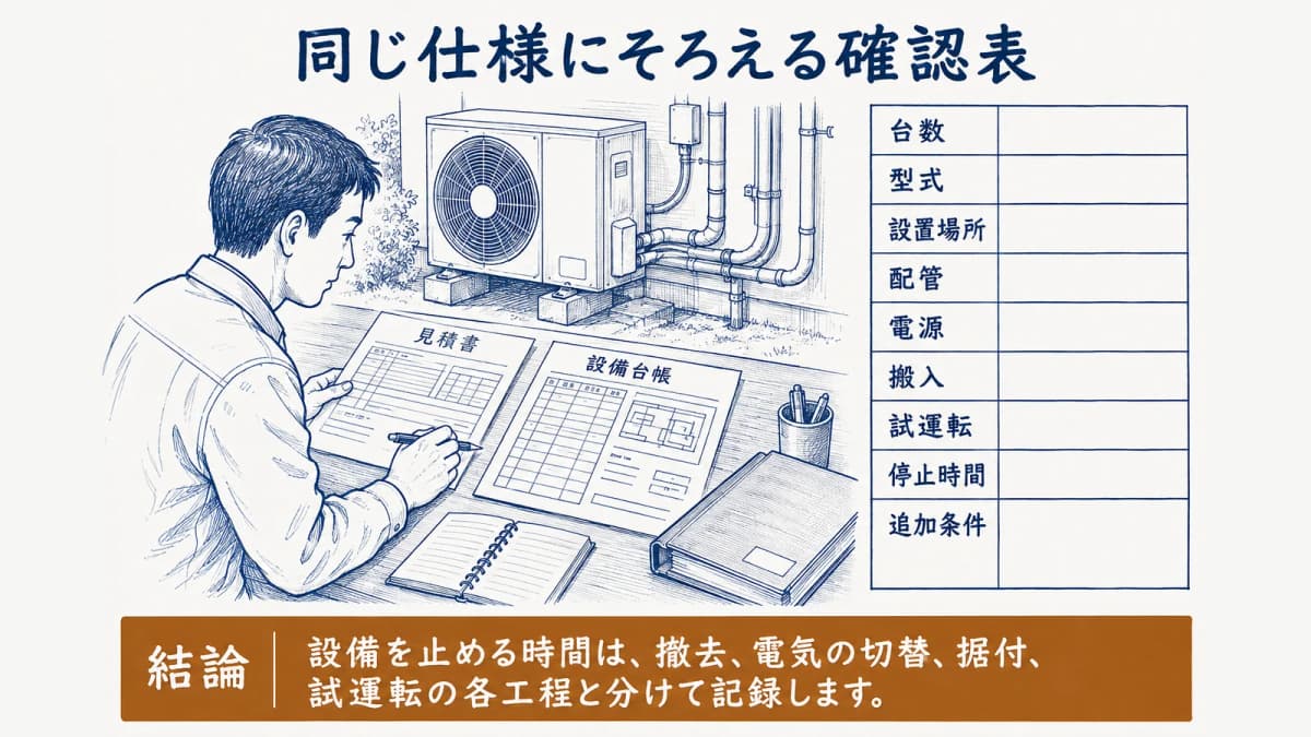 同じ仕様にそろえる比較図