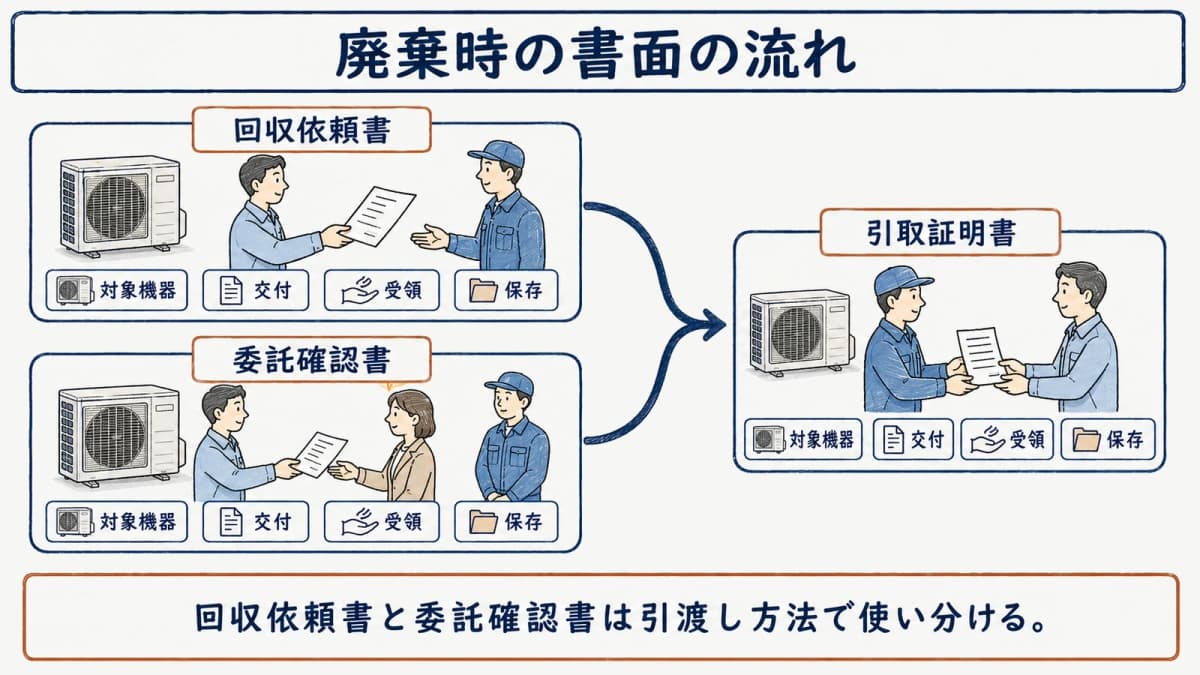 廃棄時の書面の流れ