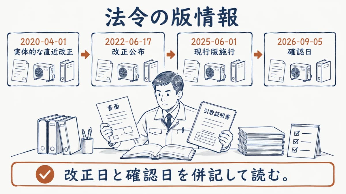 法令の版情報