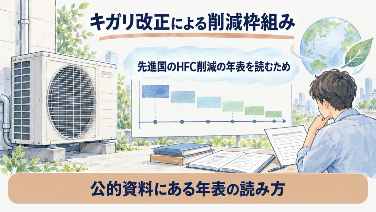 先進国のHFC削減の年表を読むための図