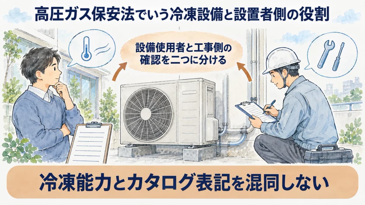 設備使用者と工事側の確認を二つに分ける図