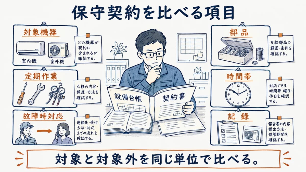 保守契約の比較項目