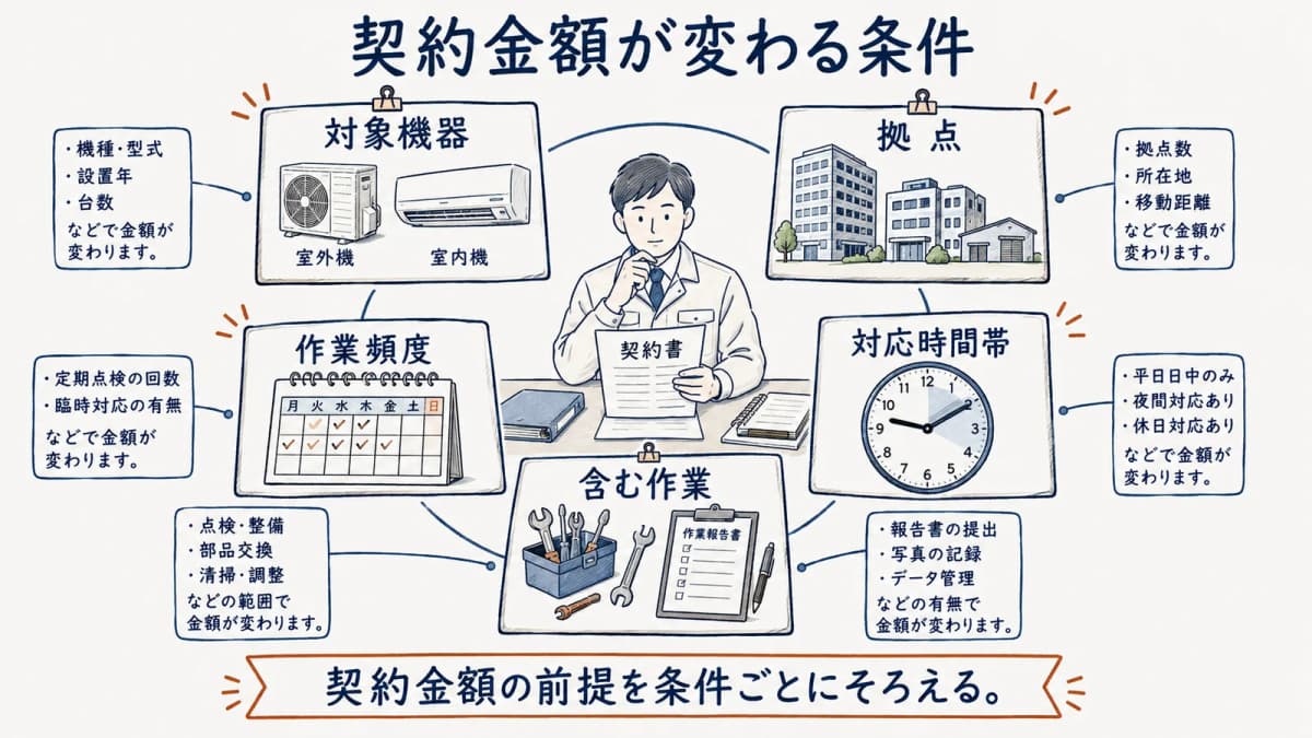 保守契約の条件比較