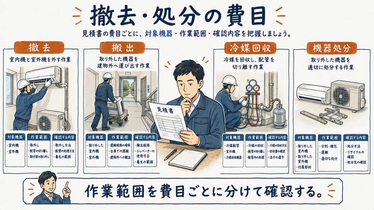 撤去処分の費目