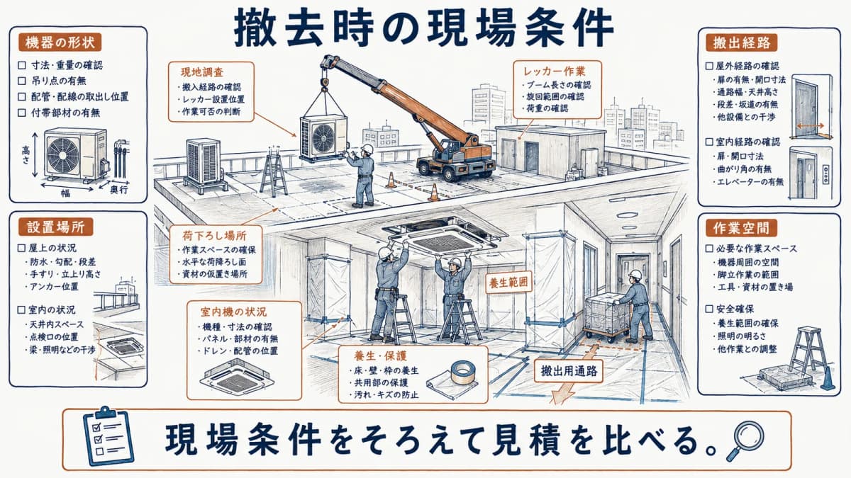 撤去時の現場条件