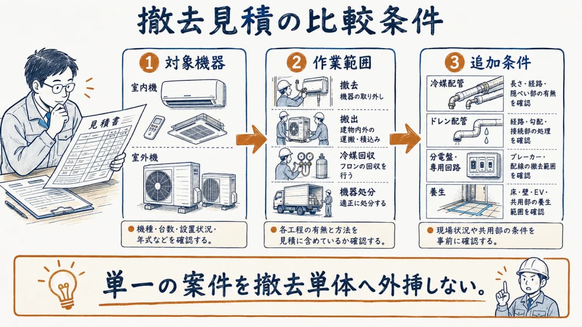 撤去見積の比較条件