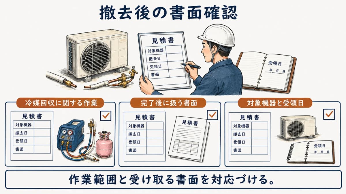 撤去後の書面確認