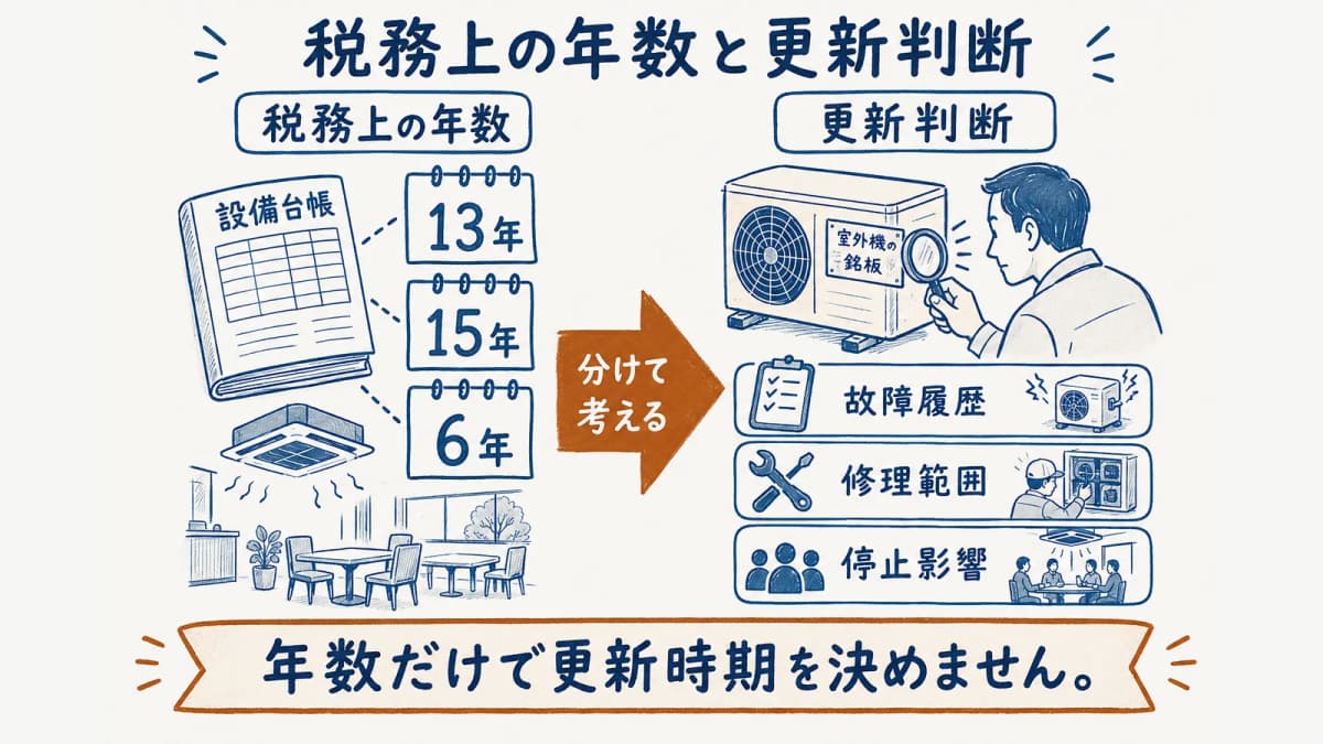 税務上の年数と更新判断の違い